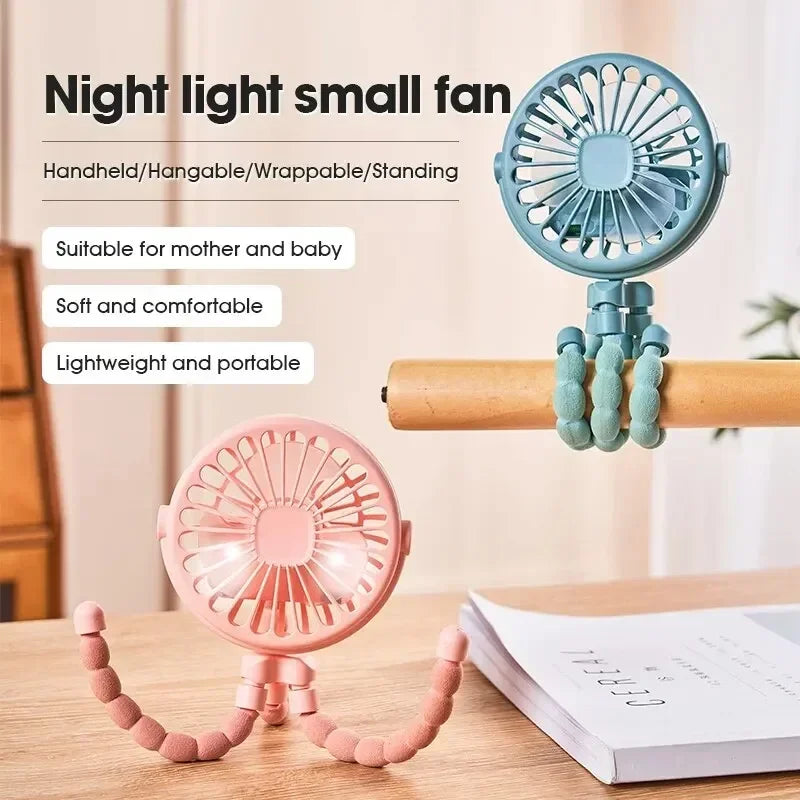 Clip-On Baby Stroller Fan | USB & Battery Portable Mini Fan Portable Baby Fan QXL
