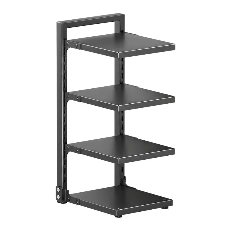 Adjustable Multi-Layer Under Sink Pot & Pan Organizer Rack Kitchen Storage Rack QXL black 7 3