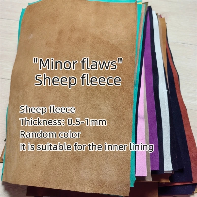 Top-Grain Sheepskin Leather Fabric 0.5–1mm DIY Lining Leather Craft Fabric QXL Sheep fleece 20x30cmx5pcs China Mainland