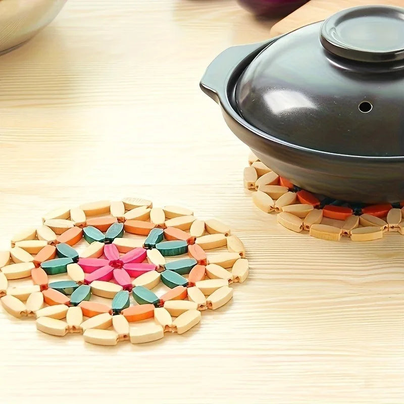 Heat-Resistant Round Trivet Mat | Kitchen Table & Dish Pad Trivet Mat QXL