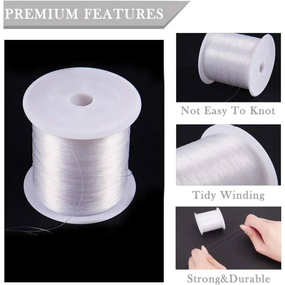 Clear Nylon Thread 0.25mm – 110 Yards Invisible Monofilament Cord Jewelry Beading Cord QXL