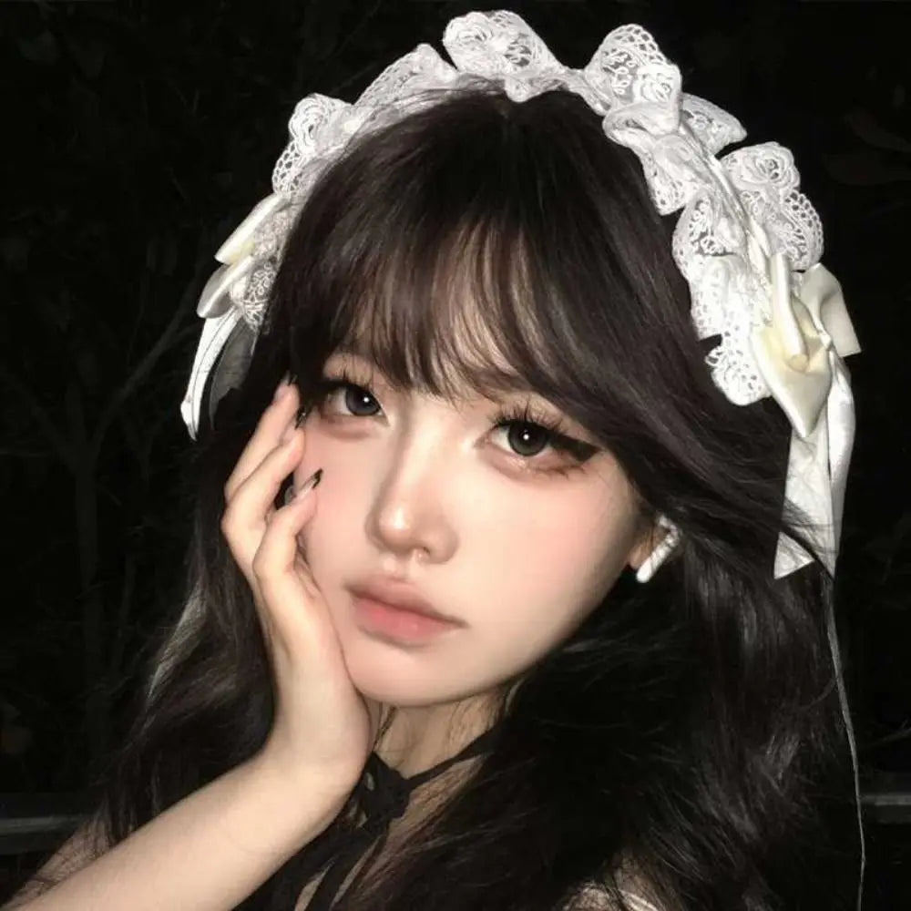 Lolita Cat Ears Headband | Bow Lace Cosplay Headdress Cosplay Headband QXL