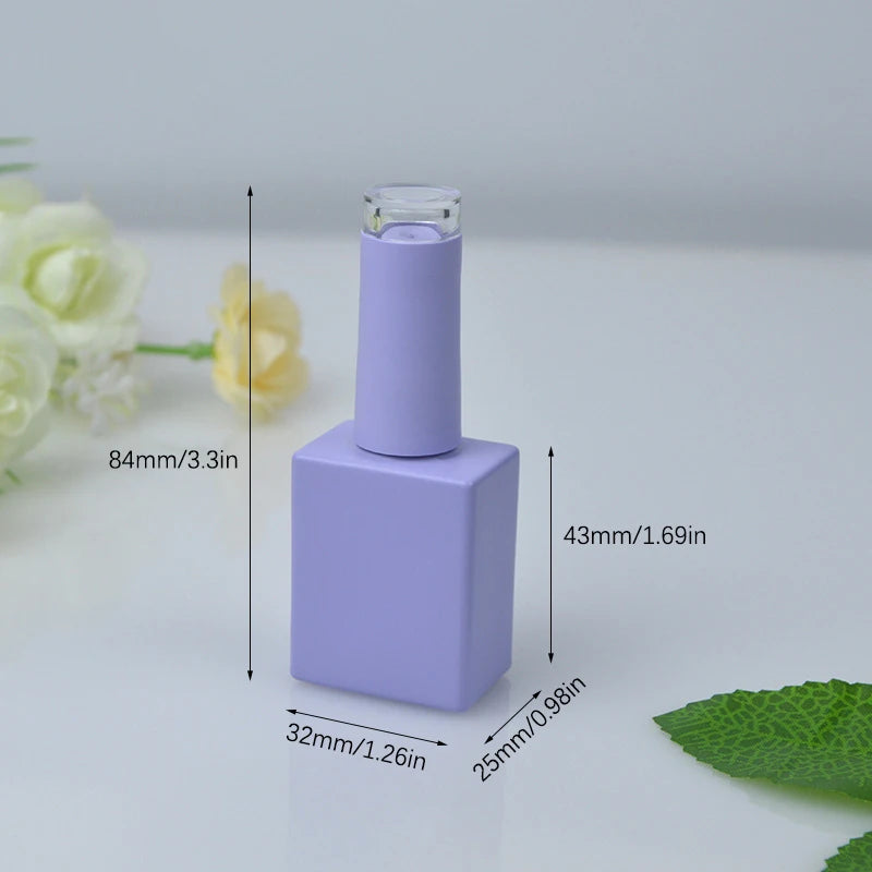 15ml Glass Nail Polish Bottle with Brush – Empty Cosmetic Jar Nail Polish Bottle QXL 15ml Purple