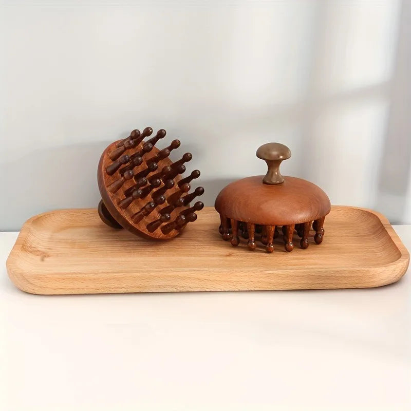 Wooden Round Disc Massage Hair Comb Set | Anti-Static Massage Hair Comb QXL