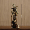 Magic Moon Witch Metal Figurine | Wizard Statue Home Decor Decorative Figurine QXL A