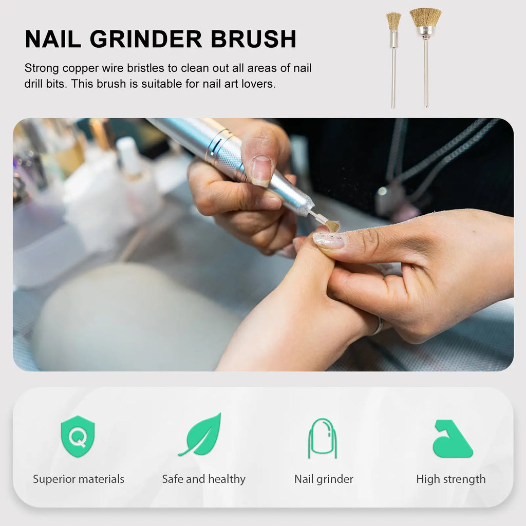 4-Pack Copper Wire Nail Drill Bit Cleaning Brush Set Nail Drill Bit Brush QXL