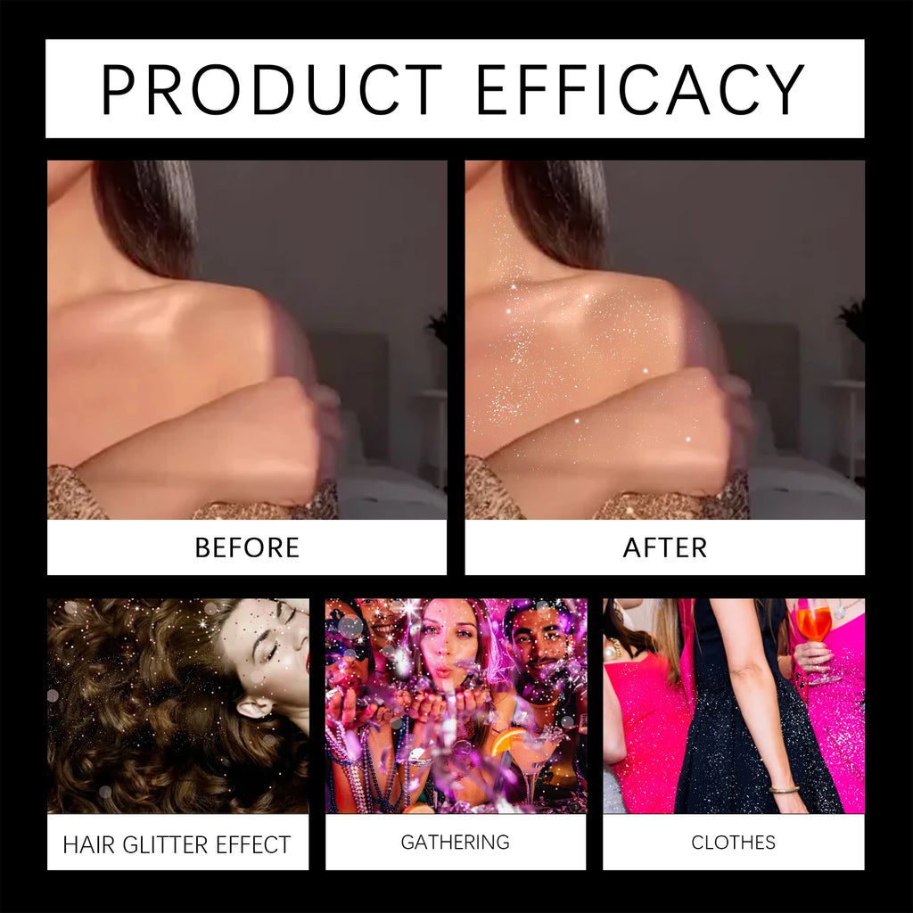 Eelhope Body & Face Glitter Spray – Shimmer Highlighter 120ml Body Glitter Spray QXL