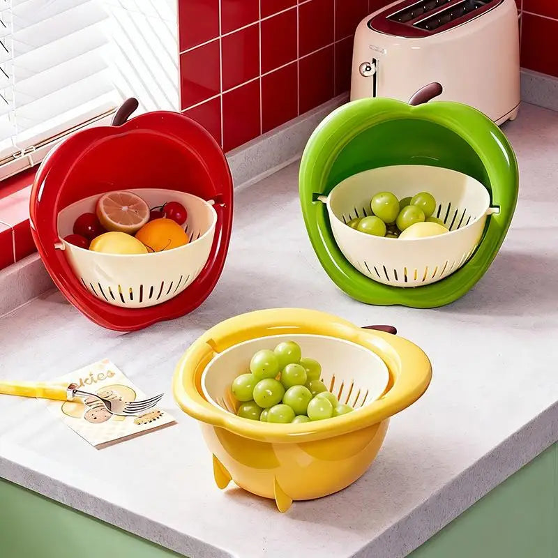 Fruit-Shaped Drain Basket | Kitchen Colander for Produce Kitchen Drain Basket QXL