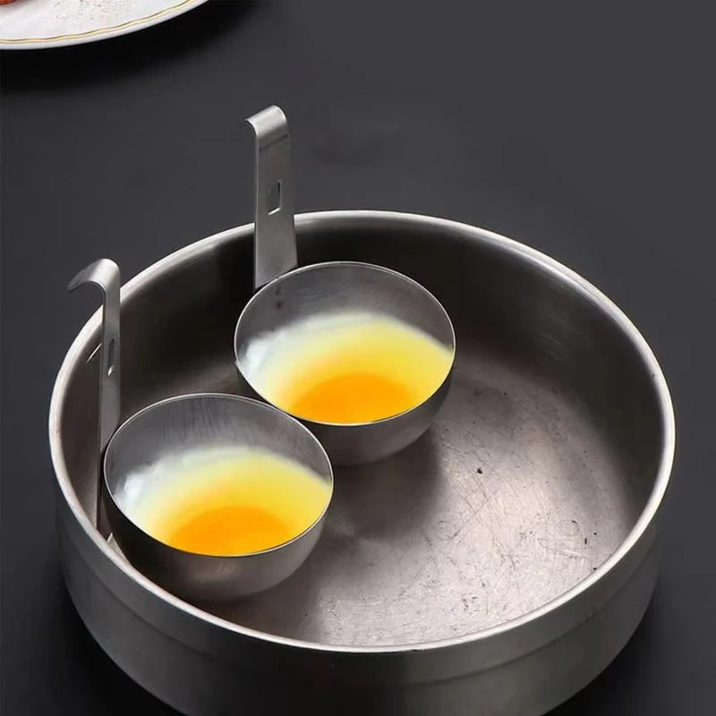 Stainless Steel Egg Poacher Cup | Non-Stick Double-Hook Egg Poacher Cup QXL