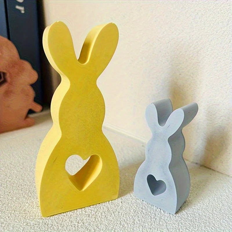 Easter Bunny Heart Silicone Mold – Candle Soap Resin Clay Silicone Craft Mold QXL