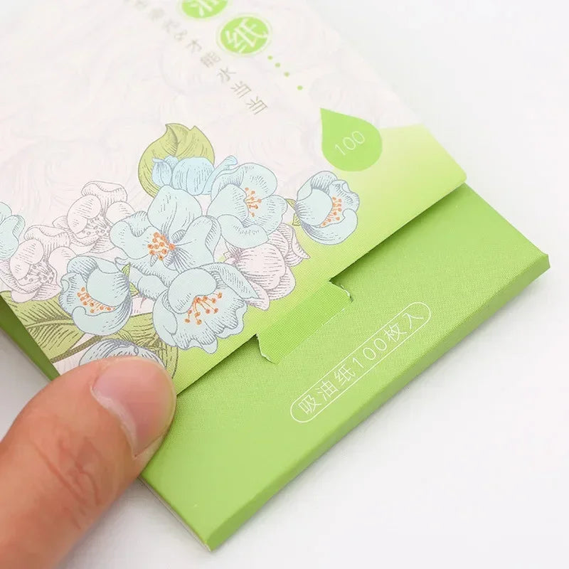 100-Pack Face Oil Blotting Papers | Portable Mattifying Sheets Face Blotting Sheets QXL