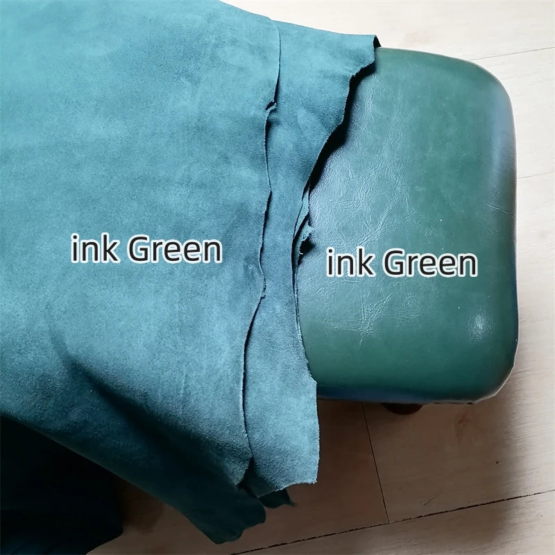 1mm Ink Green Whole Sheepskin First Layer Leather | DIY Fabric Leather Hide Fabric QXL