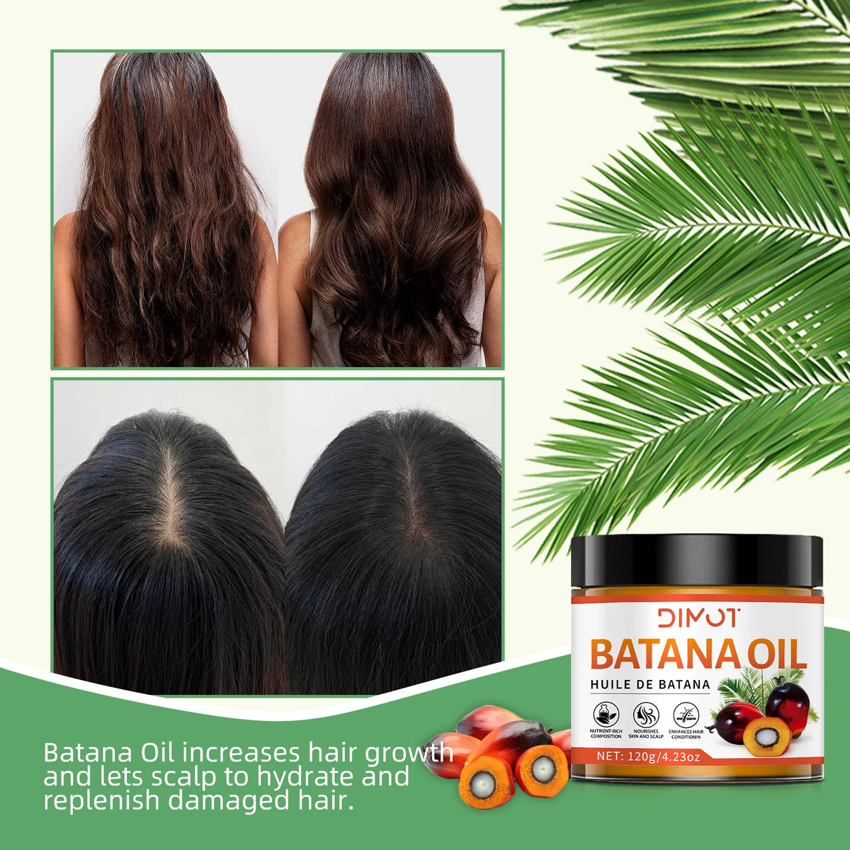 Batana Oil Hair Mask – Thicker, Smoother Hair for Men & Women Hair Treatment Mask QXL