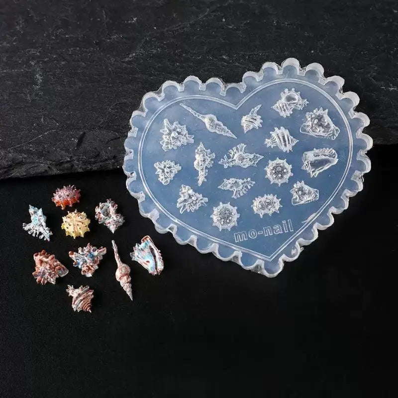 3D Silicone Nail Mold | Ocean Shell Starfish Jellyfish DIY Art Silicone Nail Mold QXL A2