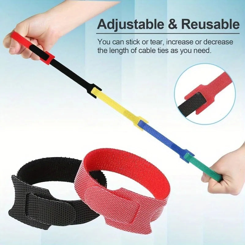 Reusable Adjustable Cable Ties | Wire Organizer for Home & Office Cable Ties QXL