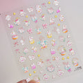 5D Kawaii Pink Rabbit Nail Art Stickers | Self-Adhesive Decals Nail Art Stickers QXL 1pcs to3740