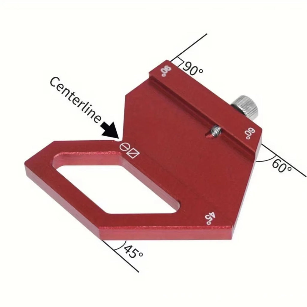 Aluminum Ruler Stop Block | 45/60/90° Woodworking Marking Clamp Woodworking Marking Tool QXL Red