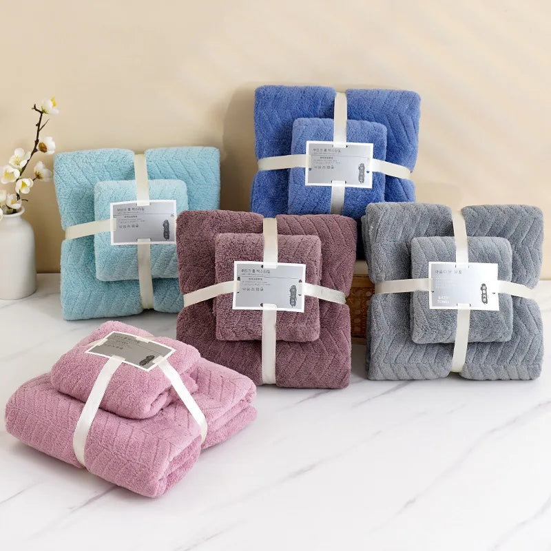 Soft Bath Towel Set | Absorbent Quick-Dry Shower Towel Bath Towel Set QXL