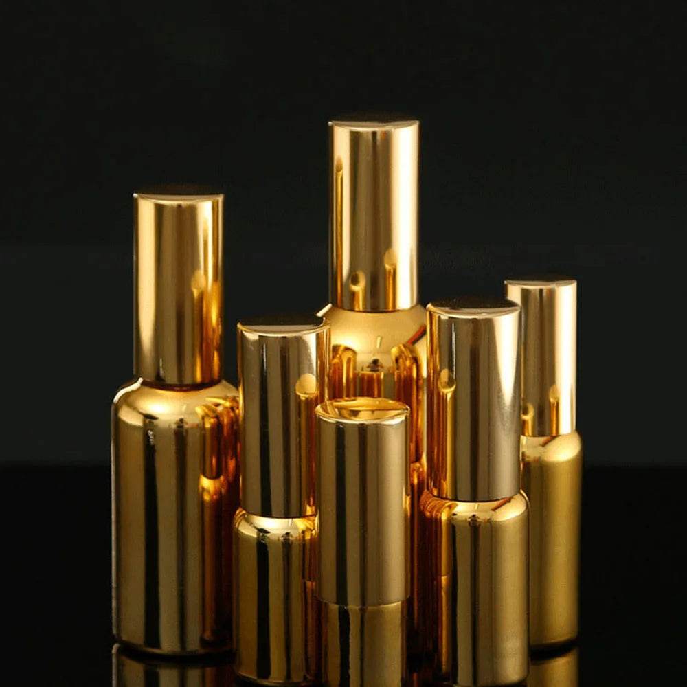 Gold-Plated Glass Refillable Bottle | Dropper Spray Lotion Refillable Glass Bottle QXL