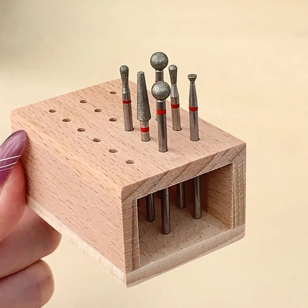 18-Hole Wood Nail Drill Bit Holder & Organizer Stand Nail Drill Bit Holder QXL