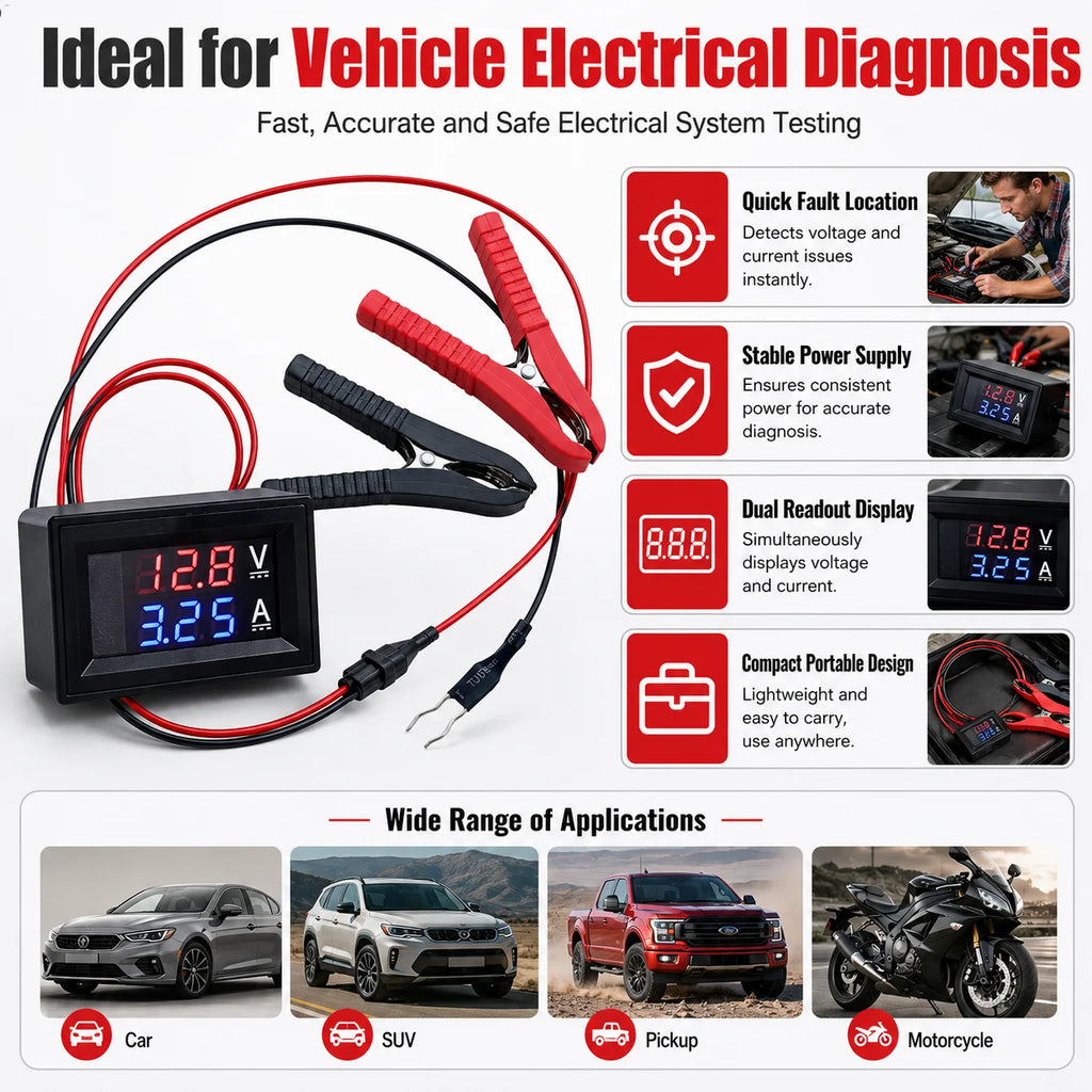 Car Battery Leakage Detector | Dark Current Tester Tool Battery Drain Tester QXL