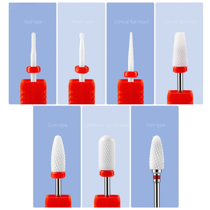 Ceramic Tungsten Nail Drill Bit | Manicure Milling Cutter Nail Drill Bit QXL