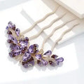 Rhinestone Bridal Hair Side Comb | 4-Prong Wedding Hairpiece Bridal Hair Comb QXL Default Title