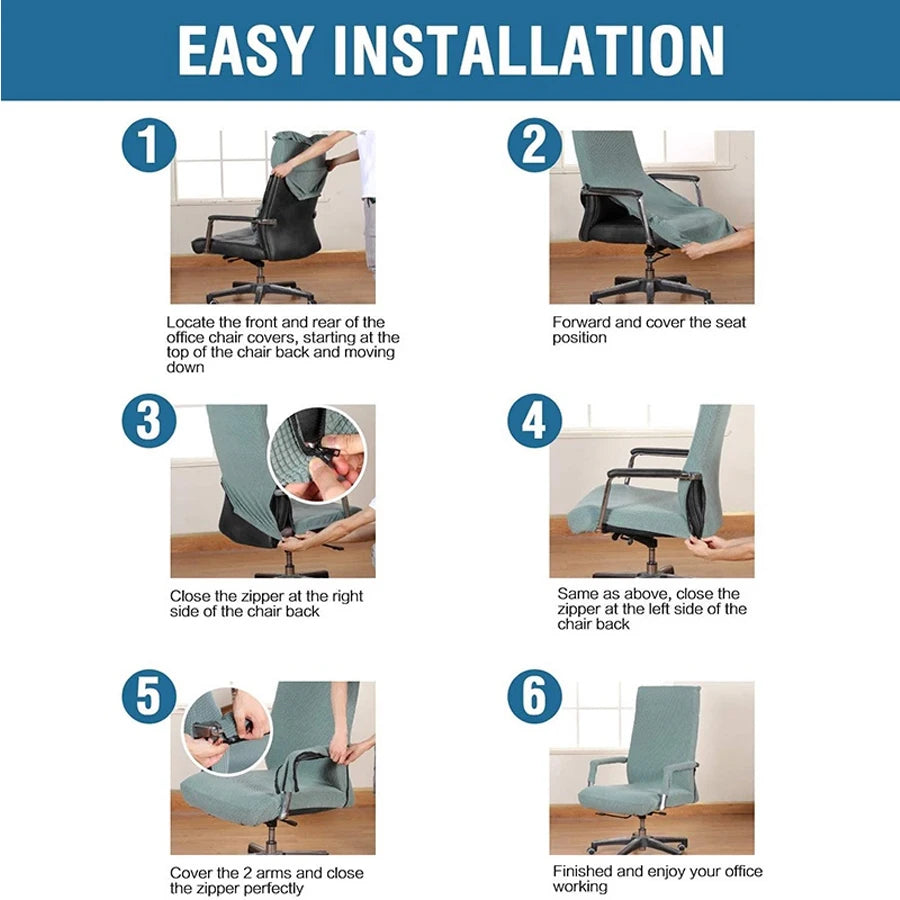 Stretch Polar Fleece Office Chair Cover | 5 Colors Anti-Static Office Chair Cover QXL