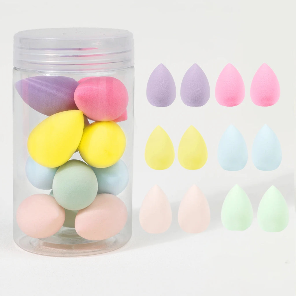 12-Pack Mini Makeup Sponges Wet & Dry Beauty Blender Set Makeup Sponge Set QXL Color1