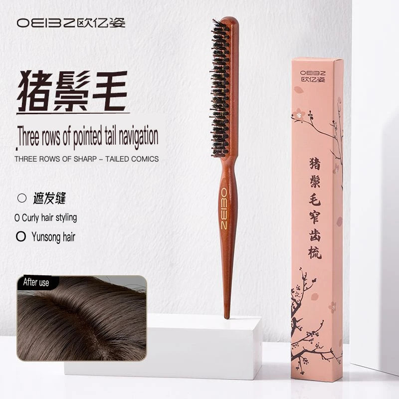 Wood Three-Row Teasing Comb | Anti-Static Fluffy Hair Styling Hair Teasing Comb QXL