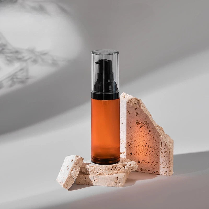 Airless Vacuum Pump Bottles 15ml 30ml 50ml – Brown Lightproof Airless Pump Bottle QXL