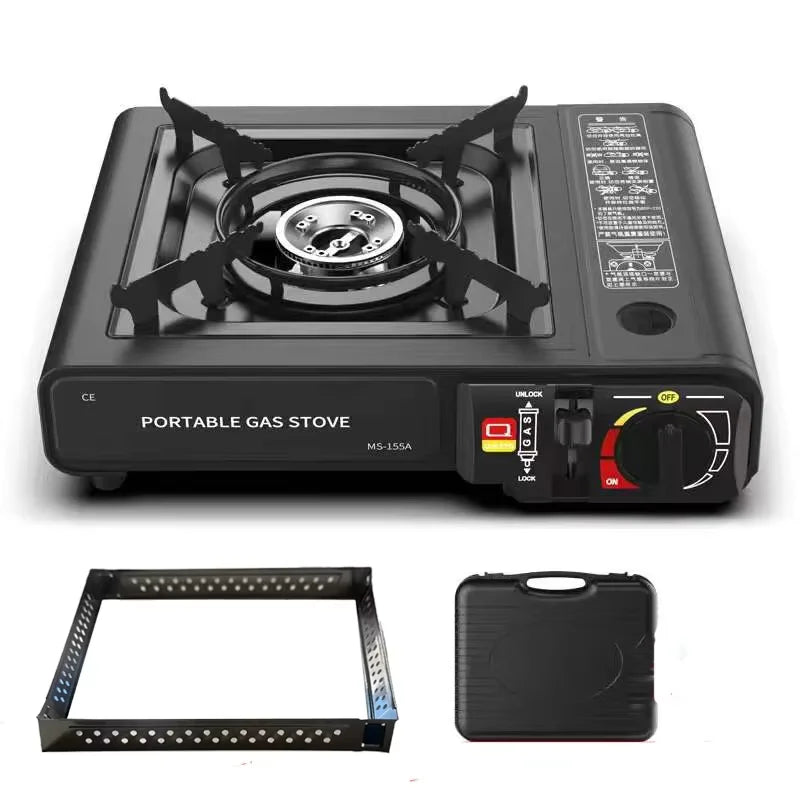Portable Card-Type Stove | Outdoor BBQ & Hot Pot Camping Portable Camping Stove QXL Black-5