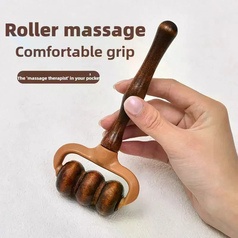 Wooden Handheld Massage Roller – Neck, Shoulders & Head Handheld Massage Roller QXL
