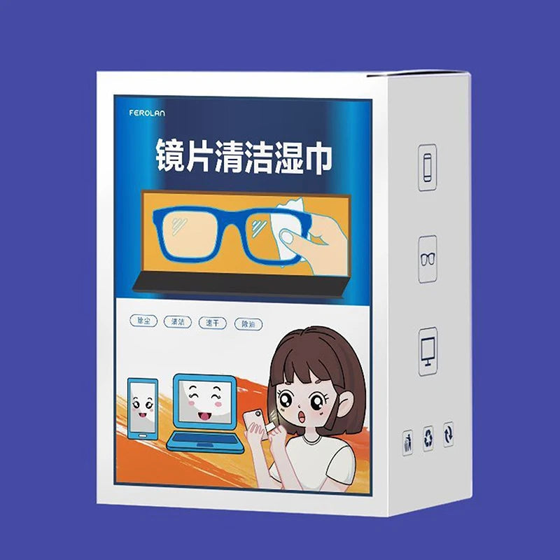 100-Pack Disposable Lens Cleaning Wipes | Anti-Fog Eyeglass Lens Cleaning Wipes QXL