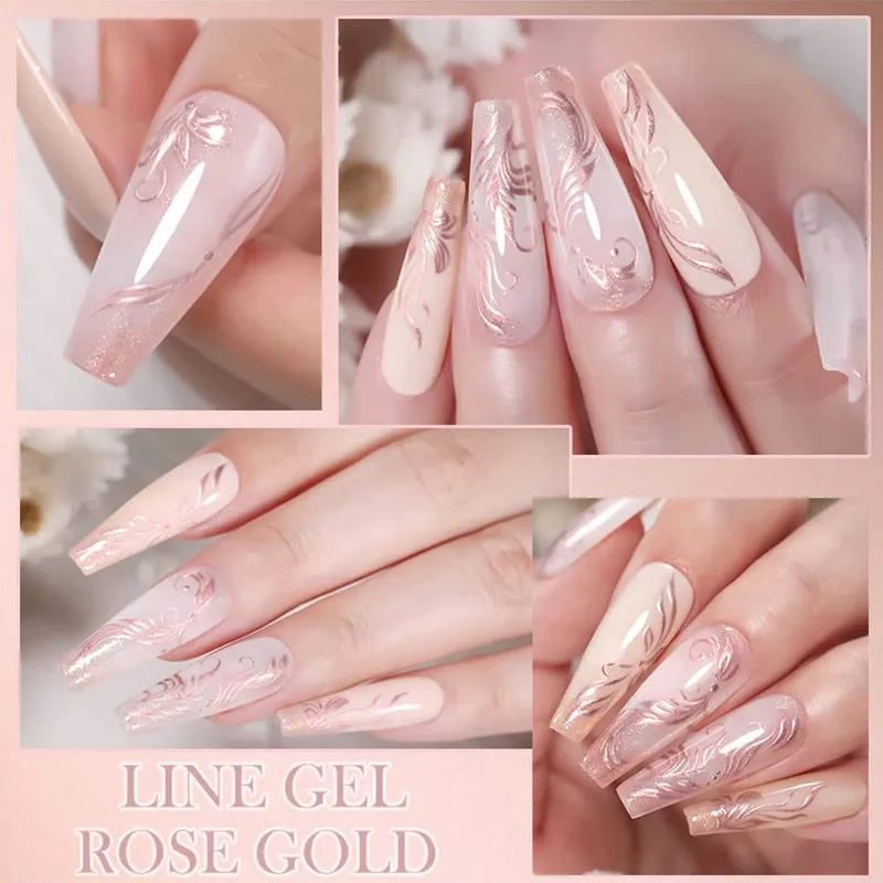 Metallic Liner Nail Gel Polish 3 Colors UV/LED Soak Off 10ml Nail Art Gel Polish QXL