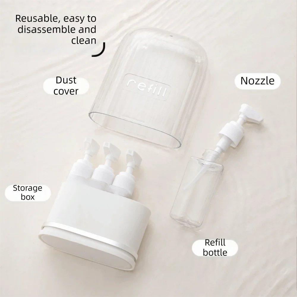 4-in-1 Leak-Proof Refillable Travel Toiletry Bottles Set Travel Bottle Set QXL