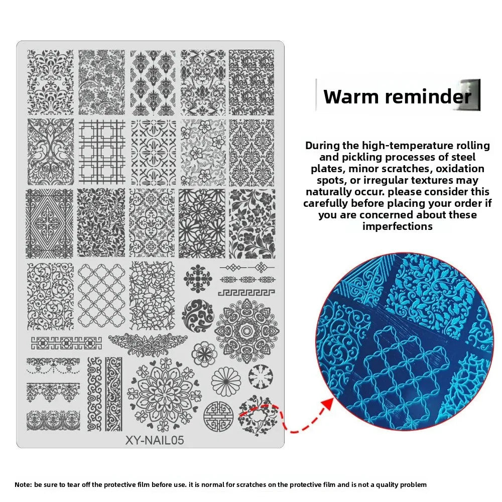 Reusable Nail Art Stamping Plate – Butterfly, Flower & Heart Nail Stamping Plate QXL