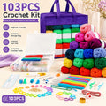 103-Piece Crochet Kit for Beginners | Hooks, Yarn & Bag Crochet Starter Kit QXL Purple
