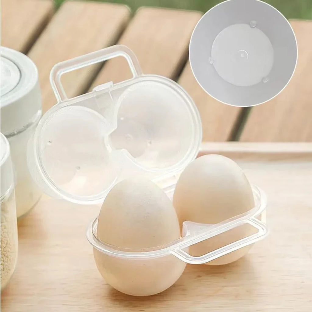 2-Cell Portable Plastic Egg Carton | Clear Travel Egg Box Egg Storage Box QXL