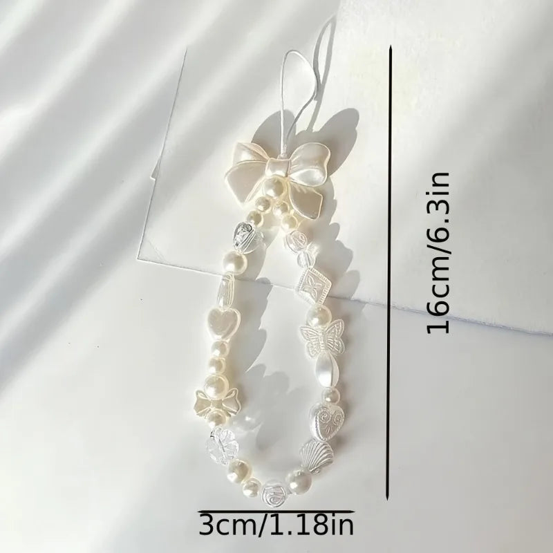 2-Pack White Butterfly Heart Wrist Lanyard | ID Badge & Key Strap Wrist Lanyard QXL