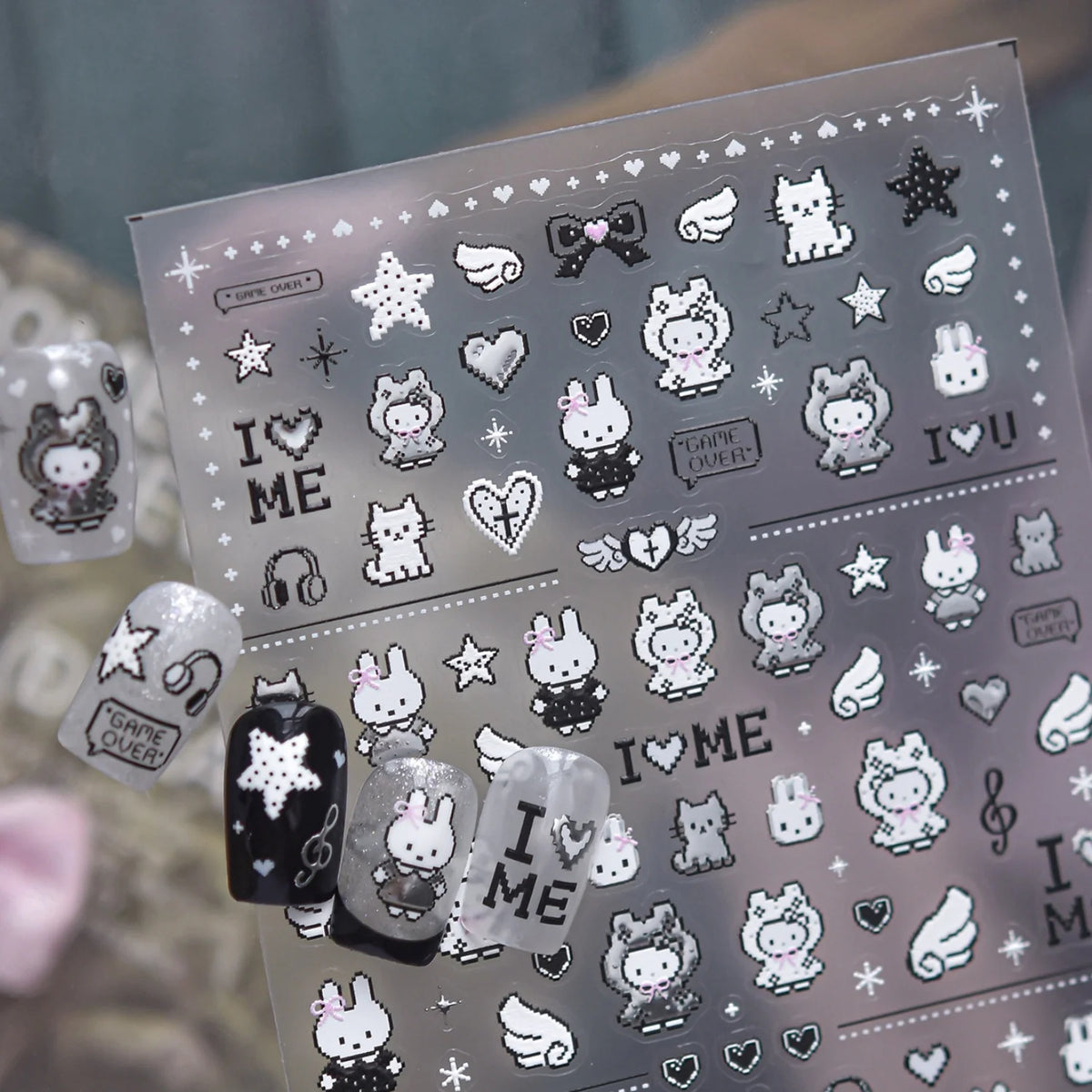 5D Cute Cartoon Nail Stickers | Self-Adhesive Nail Decals Nail Art Stickers QXL
