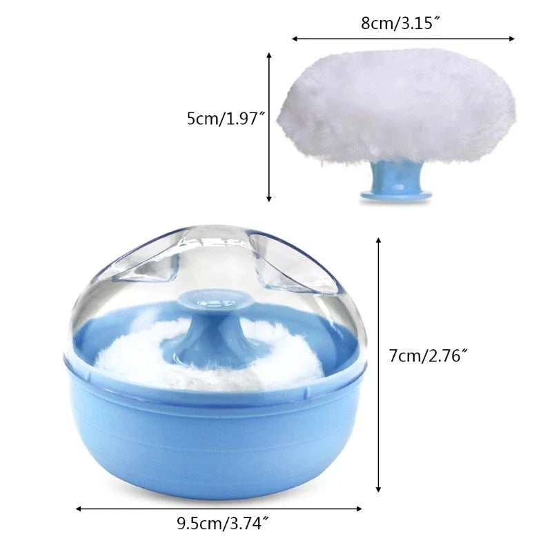 Baby Powder Puff & Storage Case | Portable Talcum Box Set Baby Powder Puff Set QXL
