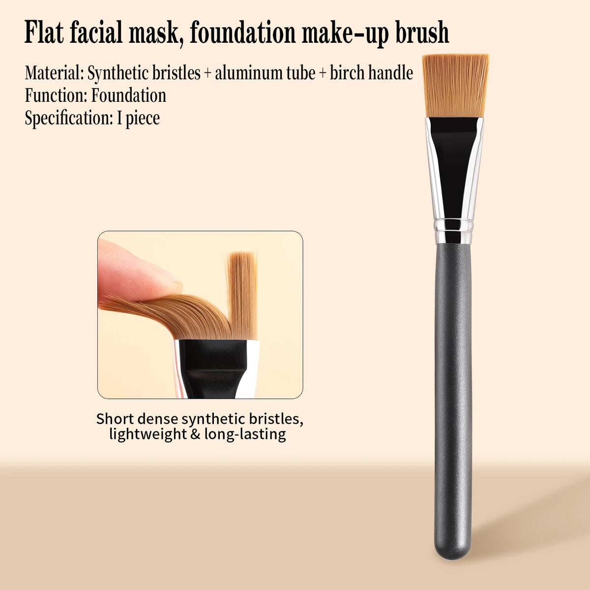 2-Pack Flat Foundation Brushes | Soft Synthetic Applicator Set Foundation Makeup Brush QXL