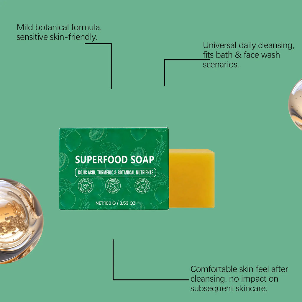 Natural Superfood Facial Soap – Brightening & Deep Cleansing Facial Cleansing Soap QXL
