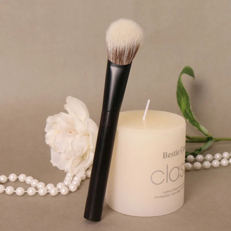 Sandalwood Angled Contour Brush | Goat Hair Blush & Bronzer Contour Makeup Brush QXL