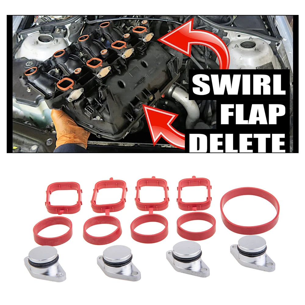 BMW M47 M57 Swirl Flap Delete Kit | 22mm 33mm Manifold Blanks Intake Manifold Repair Kit QXL