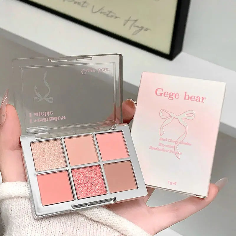 Pink Cherry Blossom 6-Color Eyeshadow Palette | Matte & Shimmer Eyeshadow Palette QXL