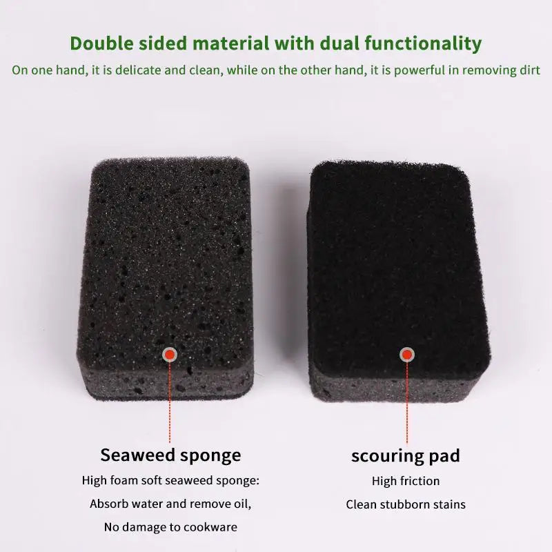 Seaweed Sponge Scrubbing Pads | Nonstick Kitchen Cleaner Kitchen Scrubbing Sponge QXL