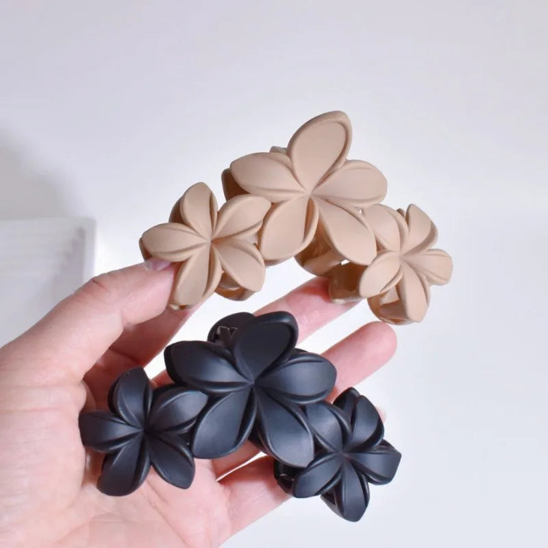 Vintage Flower Frosted Shark Claw Clip | Hair Accessory Hair Claw Clip QXL