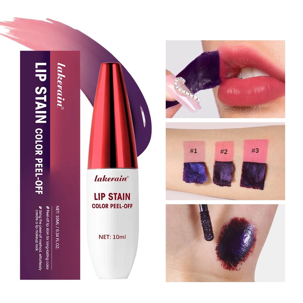 Peel-Off Matte Lip Stain | 24H Waterproof Long-Lasting Color Peel-Off Lip Stain QXL